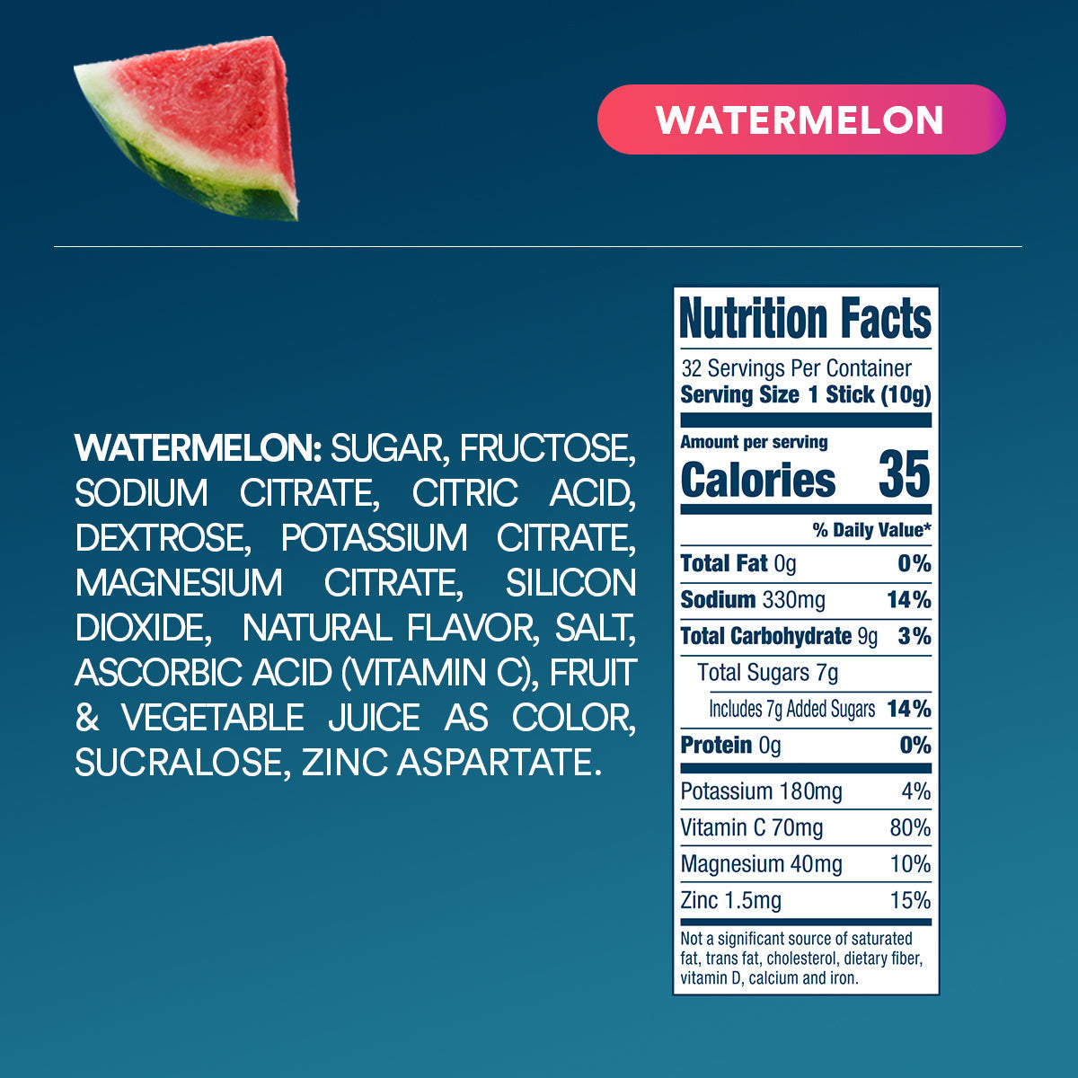 DripDrop Watermelon Electrolyte Powder, 8 oz sticks, 32 count - Essential Collection