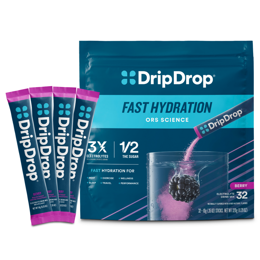 DripDrop Berry Electrolyte Powder, 8 oz sticks, 32 count awa　hf