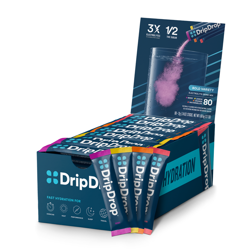 DripDrop Bold Variety Pack Electrolyte Powder, 16 oz sticks, 80 count - Essential Collection