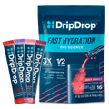 DripDrop Juicy Variety Pack Electrolyte Powder, 8 oz sticks, 16 count - Essential Collection
