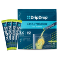 DripDrop Lemon Lime Electrolyte Powder, 8 oz sticks, 32 count - Essential Collection