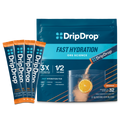 DripDrop Orange Electrolyte Powder, 8 oz sticks, 32 count - Essential Collection