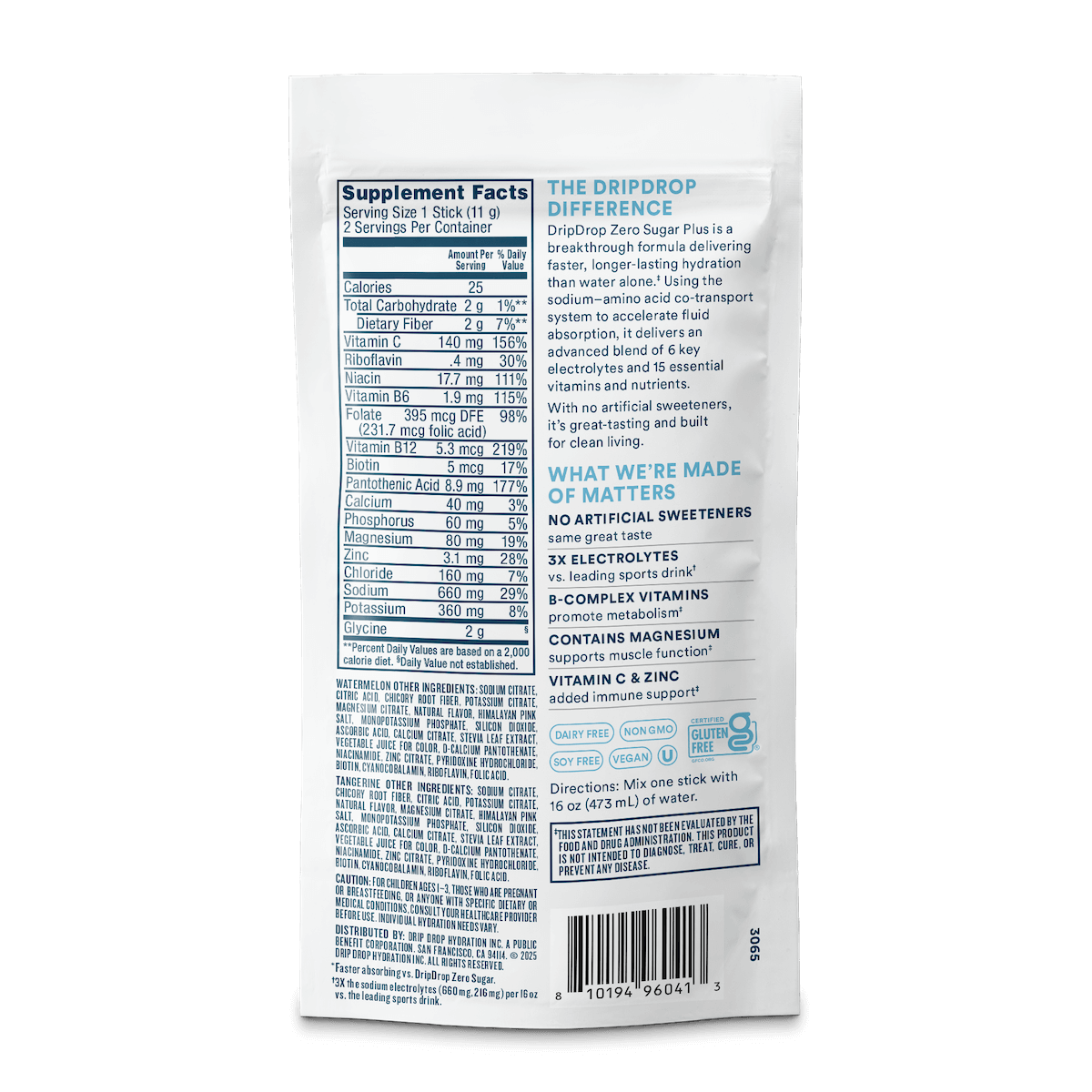 DripDrop Zero Sugar Plus 2-Stick Sample Pack - Essential Collection