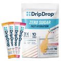 DripDrop Zero Sugar Citrus Variety Pack Electrolyte Powder, 8 oz sticks, 16 count - Essential Collection