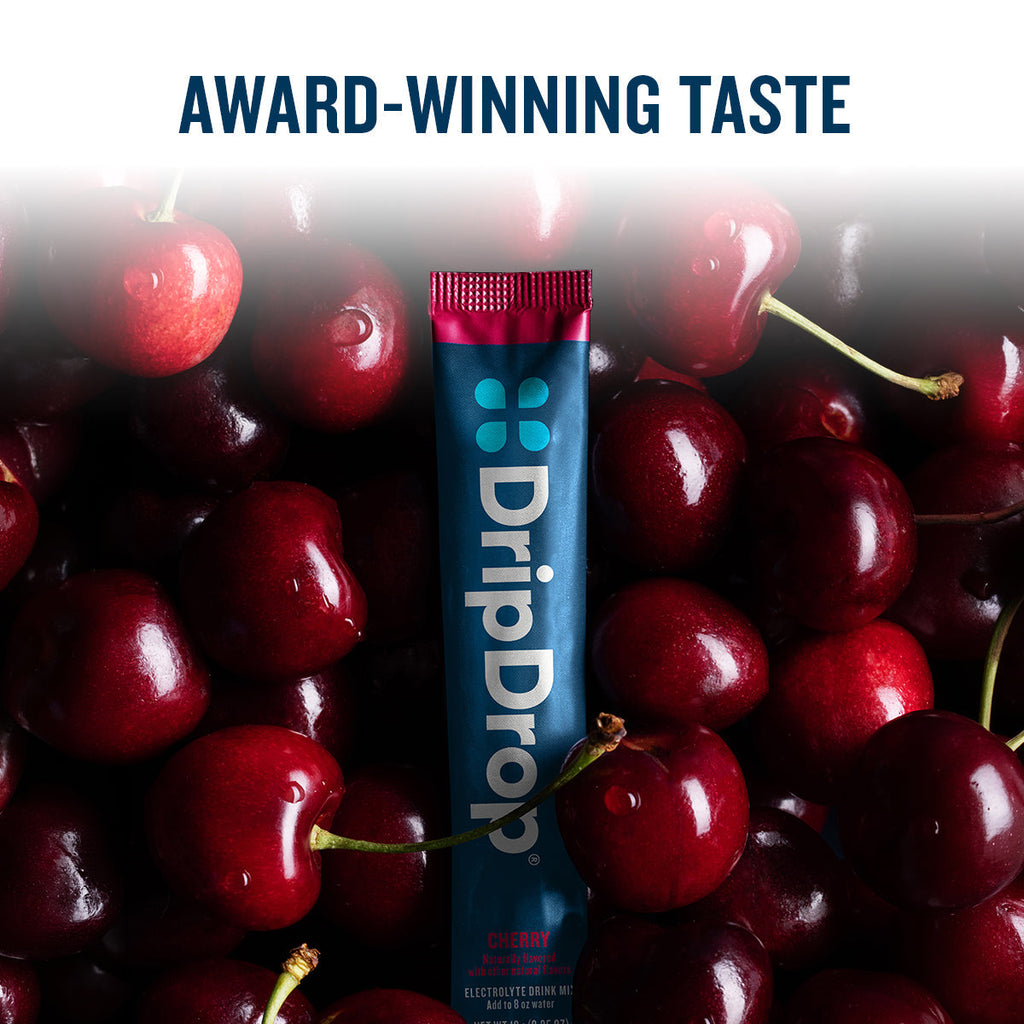 DripDrop Cherry Electrolyte Powder, 8 oz sticks, 32 count - Essential Collection