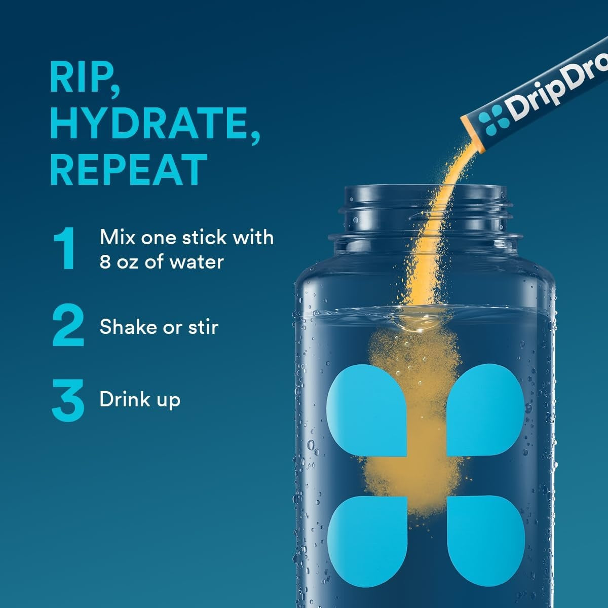 DripDrop Orange Electrolyte Powder, 8 oz sticks, 32 count - Essential Collection